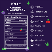 Cherry Blackberry Broad Spectrum Gummies 0mg THC, 50mg CBD