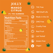 Mango Citrus Broad Spectrum Gummies 0mg THC, 50mg CBD