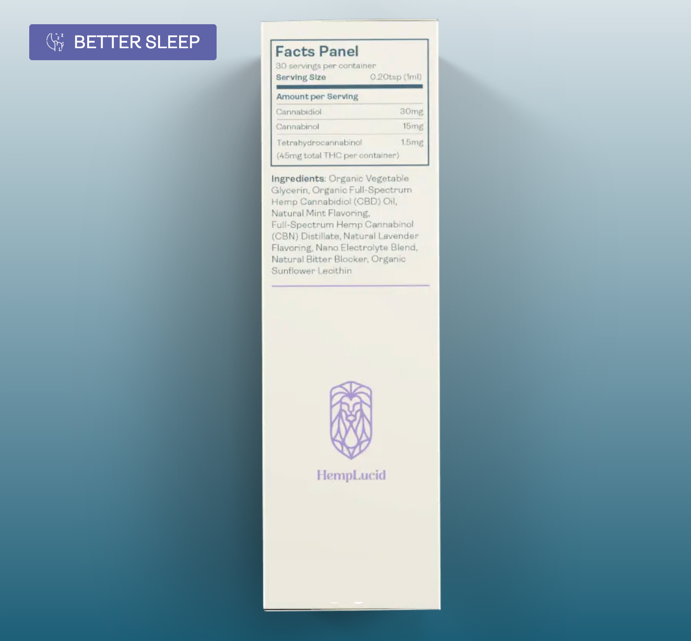 Organic Full-Spectrum Water Soluble CBN CBD - Sleep Lavender Mint Flavor