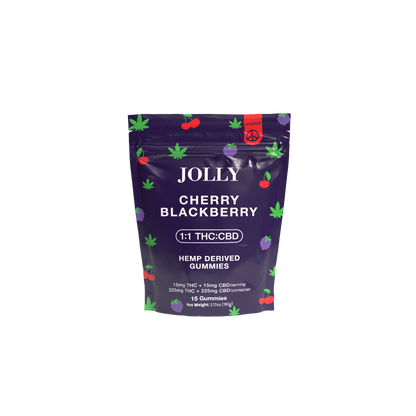Cherry Blackberry Gummies 15mg THC, 15mg CBD