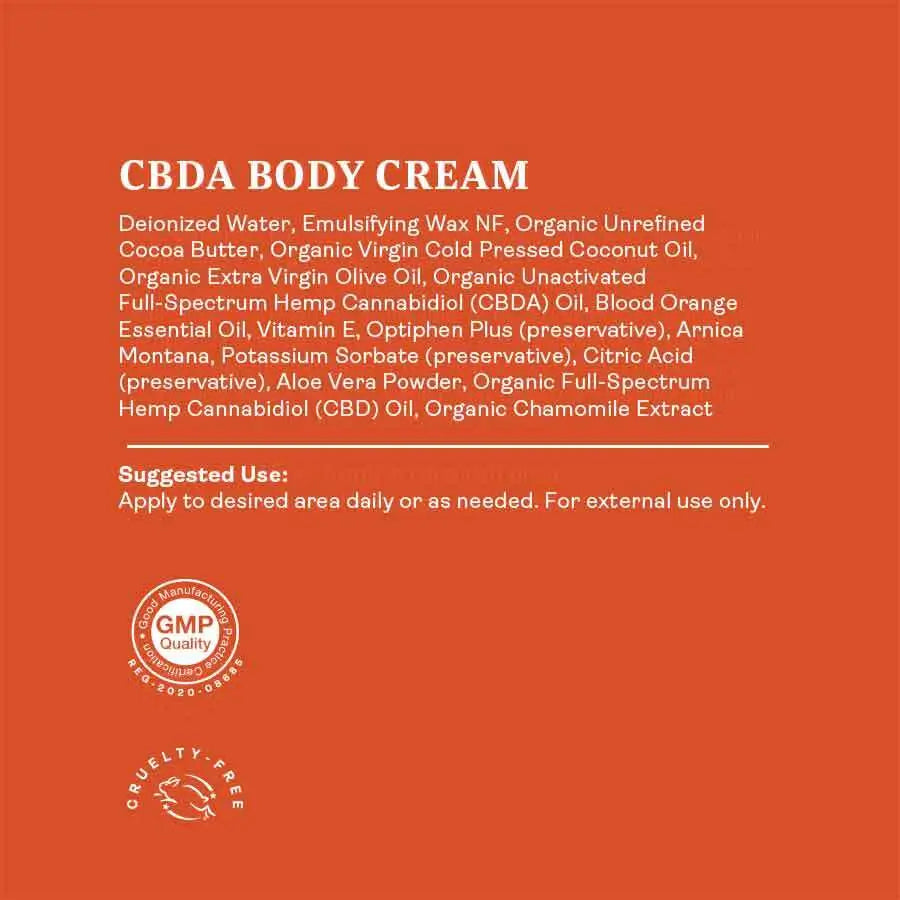 Organic Full-Spectrum CBDA CBD Body Cream - Blood Orange