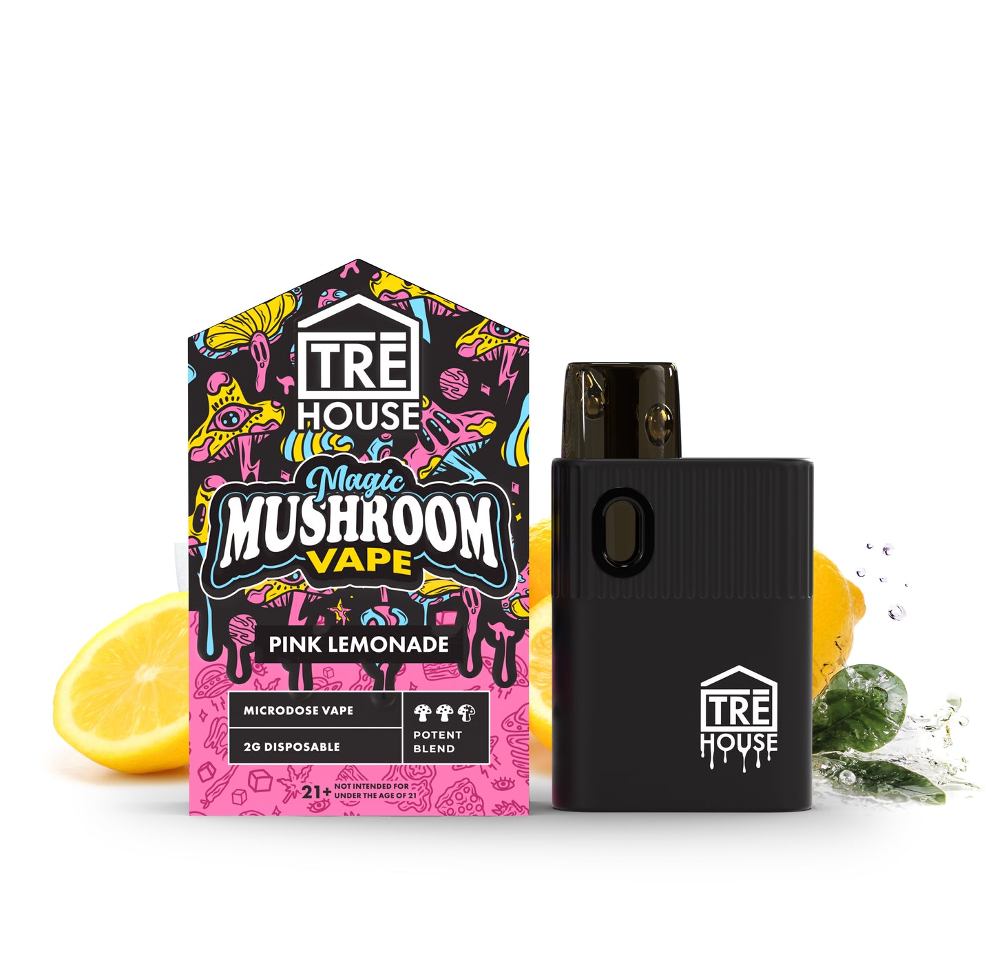 TRE'House Micro-dose Magic Mushroom Vape Pen 800 Puffs - Pink Lemonade